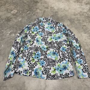 IBKUL Women’s Zebra Print 1/2 Zip Size Large